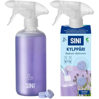 SINI Kylppäripuhdistusaine, starttipakkaus – pullo + 2 tablettia SINI Kylppäripuhdistusaine, starttipakkaus – pullo + 2 tablettia