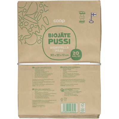 Coop biojätepussi paperinen 20 kpl Coop biojätepussi paperinen 20 kpl