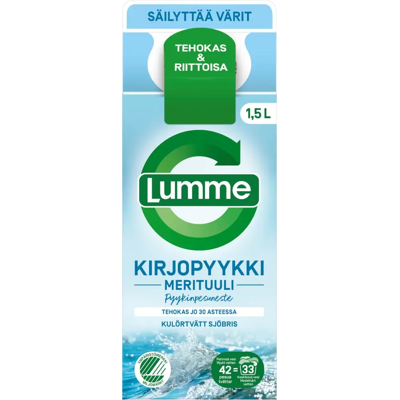 Lumme Kirjopyykki Merituuli tiivistetty pyykinpesuneste 1500ml Lumme Kirjopyykki Merituuli tiivistetty pyykinpesuneste 1500ml