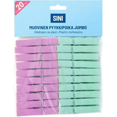 SINI muovinen pyykkipoika jumbo 20kpl SINI muovinen pyykkipoika jumbo 20kpl