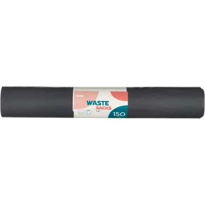 Coop jätesäkit 150 l musta 8 kpl Coop jätesäkit 150 l musta 8 kpl
