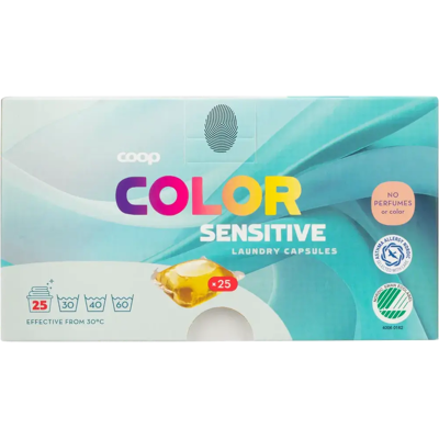 Coop Color Sensitive pyykinpesukapseli 25 kpl Coop Color Sensitive pyykinpesukapseli 25 kpl