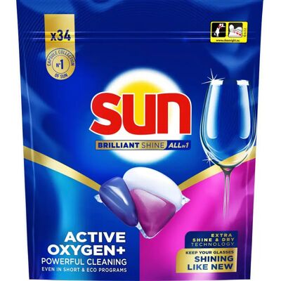 Sun brilliant shine all-in-1 Konetiskitabletti 34 kpl Sun brilliant shine all-in-1 Konetiskitabletti 34 kpl