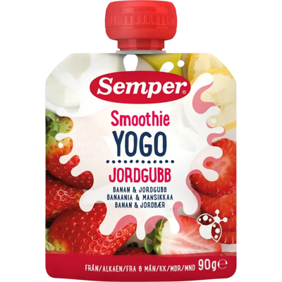 Semper - Smoothie Banaani, mansikka & jogurtti - 90 g - Baby Snack Semper - Smoothie Banaani, mansikka & jogurtti - 90 g - Baby Snack