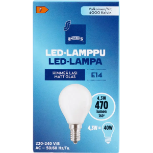 Rainbow LED-lamppu 4W E14 4000K 470lm huurrettu lasi Rainbow LED-lamppu 4W E14 4000K 470lm huurrettu lasi