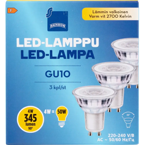 Rainbow LED-kohdelamppu 4W GU10 2700K 345lm 3kpl Rainbow LED-kohdelamppu 4W GU10 2700K 345lm 3kpl