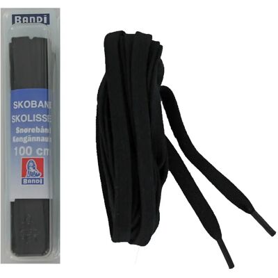 Bandi kengännauha litteä 100cm 552 musta 1pr Bandi kengännauha litteä 100cm 552 musta 1pr