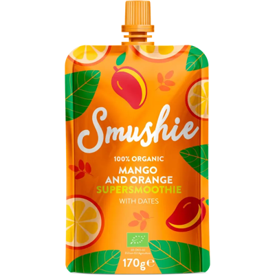 Smushie luomu mango appelsiini taateli smoothie 170g Smushie luomu mango appelsiini taateli smoothie 170g