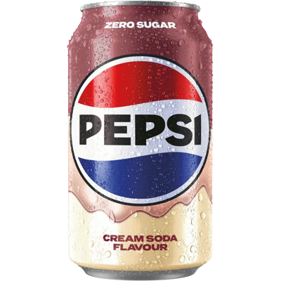 Pepsi Zero Sugar Cream Soda virvoitusjuoma 0,33 l Pepsi Zero Sugar Cream Soda virvoitusjuoma 0,33 l