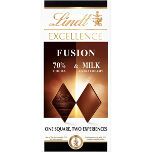 Lindt EXCELLENCE Yhdistelmä hienoa tummaa 70% suklaata (50%) ja maitosuklaata (50%) 100g Lindt EXCELLENCE Yhdistelmä hienoa tummaa 70% suklaata (50%) ja maitosuklaata (50%) 100g