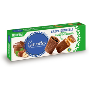 Gavottes Crêpe Dentelle maitosuklaa-hasselpähkinäkeksi 90 g Gavottes Crêpe Dentelle maitosuklaa-hasselpähkinäkeksi 90 g