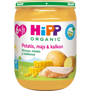 HiPP 190g Luomu Perunaa, maissia ja kalkkunaa 6kk HiPP 190g Luomu Perunaa, maissia ja kalkkunaa 6kk