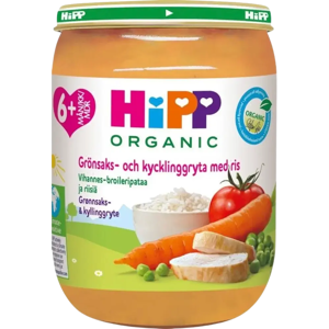 HiPP 190g Vihannes-broileripataa ja riisiä 6kk luomu HiPP 190g Vihannes-broileripataa ja riisiä 6kk luomu