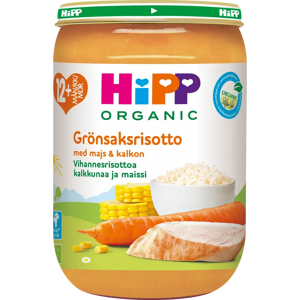 HiPP 220g Luomu Vihannesrisottoa ja kalkkunaa 12kk HiPP 220g Luomu Vihannesrisottoa ja kalkkunaa 12kk