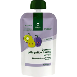 Nôgel luomu päärynä ja luumu kiivillä, 100 g Nôgel luomu päärynä ja luumu kiivillä, 100 g