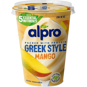 Alpro Greek Style Hapatettu soijavalmiste, mango 400g Alpro Greek Style Hapatettu soijavalmiste, mango 400g