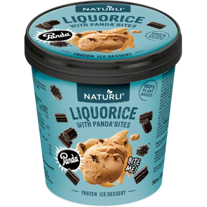 Naturli ' liquorice with Panda bites vegaaninen jäätelö 500ml/335g Naturli ' liquorice with Panda bites vegaaninen jäätelö 500ml/335g