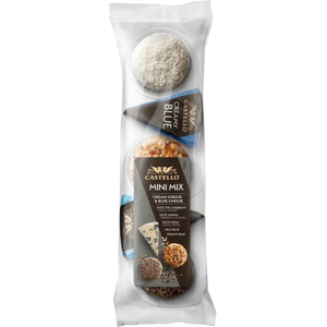 Castello Arla 5 x 20 g MiniMix 2 kpl sinihome à 20g, , ananas-, manteli 20g, mustapippuri 20g, lime-kookos 20g juustolajitelma Castello Arla 5 x 20 g MiniMix 2 kpl sinihome à 20g, , ananas-, manteli 20g, mustapippuri 20g, lime-kookos 20g juustolajitelma