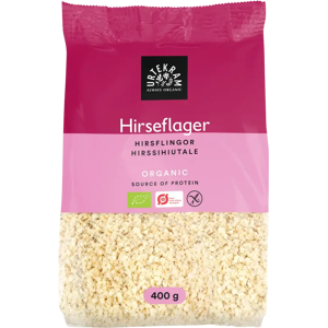 Urtekram Luomu Gluteenittomat Hirssihiutaleet - 400g Urtekram Luomu Gluteenittomat Hirssihiutaleet - 400g