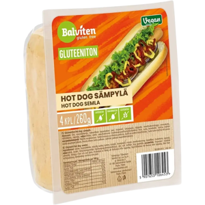 Balviten - Hot Dog Bun - 260 g - Gluteeniton - Leipä Balviten - Hot Dog Bun - 260 g - Gluteeniton - Leipä