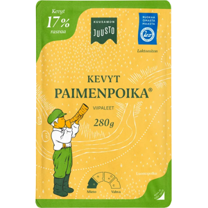 Kuusamon Juusto Paimenpoika kevyt kermajuustoviipaleet 17% 280 g Kuusamon Juusto Paimenpoika kevyt kermajuustoviipaleet 17% 280 g