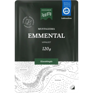 Kuusamon Juusto mustaleima Emmentaljuusto viipale 120 g Kuusamon Juusto mustaleima Emmentaljuusto viipale 120 g