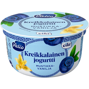 Valio kreikkalainen jogurtti mustikka-vanilja laktoositon 150 g Valio kreikkalainen jogurtti mustikka-vanilja laktoositon 150 g