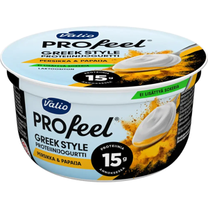 Valio PROfeel® Greek Style proteiinijogurtti 160 g persikka-papaija laktoositon Valio PROfeel® Greek Style proteiinijogurtti 160 g persikka-papaija laktoositon