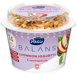 Valio Balans luonnonjogurtti maustamaton ja omenagranola laktoositon 200 g Valio Balans luonnonjogurtti maustamaton ja omenagranola laktoositon 200 g