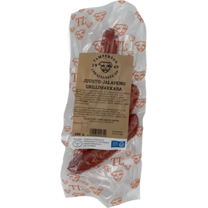 Tampereen Lihajaloste Juusto-Jalapeno Grillimakkara 280g Tampereen Lihajaloste Juusto-Jalapeno Grillimakkara 280g