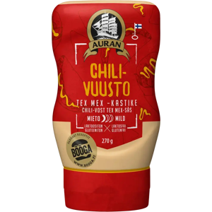 Auran Chili-vuusto tex mex -kastike 270g Auran Chili-vuusto tex mex -kastike 270g