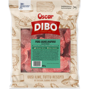 DIBO Poro raakapakastettu jauhelihapihvi 800 g DIBO Poro raakapakastettu jauhelihapihvi 800 g