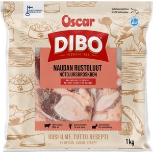 DIBO Naudan rustoluut koirille pakaste 1kg DIBO Naudan rustoluut koirille pakaste 1kg