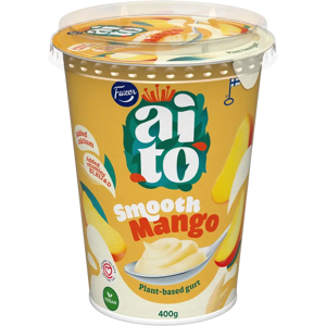 Fazer Aito Kasvipohjainen Gurtti Mango 400 g, mangokauravälipala Fazer Aito Kasvipohjainen Gurtti Mango 400 g, mangokauravälipala