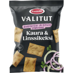 Kantolan Valitut Kaura & Linssikeksi kermaviili ja sipuli 100g Kantolan Valitut Kaura & Linssikeksi kermaviili ja sipuli 100g