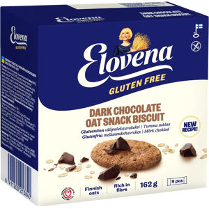 Elovena 9x18g gluteeniton tumma suklaa välipalakaurakeksi Elovena 9x18g gluteeniton tumma suklaa välipalakaurakeksi