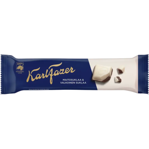 Karl Fazer - Maitosuklaa ja valkosuklaa suklaapatukka - Sininen ja Valkoinen - 38 g - Suklaapatukka Karl Fazer - Maitosuklaa ja valkosuklaa suklaapatukka - Sininen ja Valkoinen - 38 g - Suklaapatukka