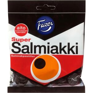 Fazer Super Salmiakki salmiakkipastilli karkkipussi 80g Fazer Super Salmiakki salmiakkipastilli karkkipussi 80g