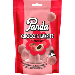 Panda Choco Lakrits mansikka suklaa lakritsi 120g Panda Choco Lakrits mansikka suklaa lakritsi 120g