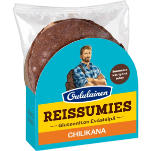 Oululainen Reissumies Gluteeniton Eväsleipä Chilikana 150g Oululainen Reissumies Gluteeniton Eväsleipä Chilikana 150g