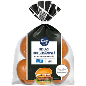 Fazer Briossi Burgersämpylä 4kpl 280g Fazer Briossi Burgersämpylä 4kpl 280g
