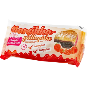 Porokylän Leipomo mansikkapullapitko gluteeniton 320 g Porokylän Leipomo mansikkapullapitko gluteeniton 320 g