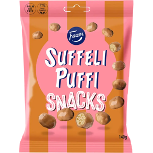 Fazer Suffeli Puffi Snacks karkkipussi 140g Fazer Suffeli Puffi Snacks karkkipussi 140g