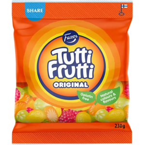 Fazer Tutti Frutti Original karkkipussi 230g Fazer Tutti Frutti Original karkkipussi 230g