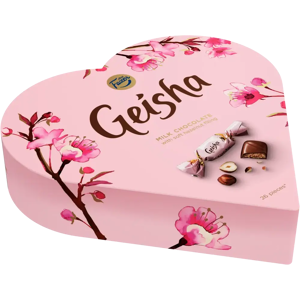 Fazer Geisha Sydän hasselpähkinänougat suklaakonvehti 190g Fazer Geisha Sydän hasselpähkinänougat suklaakonvehti 190g