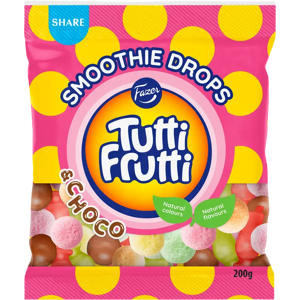 Fazer Tutti Frutti Smoothie Drops karkkipussi 200g Fazer Tutti Frutti Smoothie Drops karkkipussi 200g