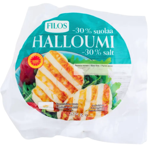 Filos halloumi-juusto suolaa vähennetty PDO 200g Filos halloumi-juusto suolaa vähennetty PDO 200g
