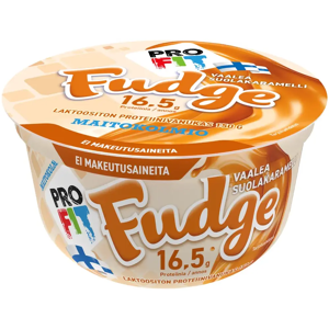 PROFIT Maitokolmio Fudge laktoositon proteiinivanukas vaalea suolakaramelli 150g PROFIT Maitokolmio Fudge laktoositon proteiinivanukas vaalea suolakaramelli 150g