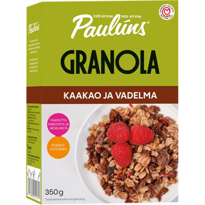 Paulúns kaakao ja vadelma granola 350g Paulúns kaakao ja vadelma granola 350g