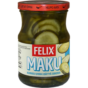 Felix Maku - ViipaloidutKurkut - ilman lisättyä sokeria - säilöntäaineeton - suolakurkku Felix Maku - ViipaloidutKurkut - ilman lisättyä sokeria - säilöntäaineeton - suolakurkku